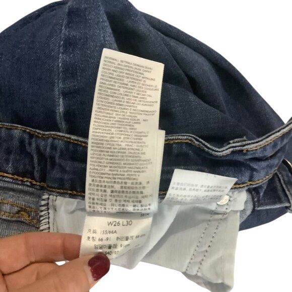 Levis Womens 711 Skinny Jeans Size 26 Distressed Denim Blue Stretch Distressed - Picture 7 of 9